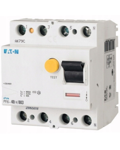 Eaton RCCB Ex9L-N 4P 40A 6KA 100mA AC Residual Current Circuit Breaker