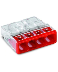 Wago Quick Connector 4x0.5-2.5mm² Transparent Red 2273-204 1pc.