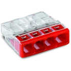 Wago Quick Connector 4x0.5-2.5mm² Transparent Red 2273-204 1pc.