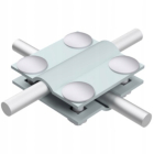 Onetric 4-Way Cross Connector 2-Plate Type B for up to 30mm Conductor Spacing